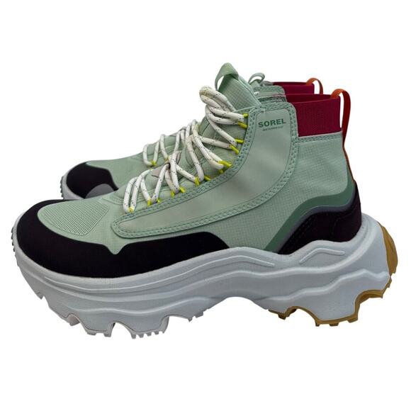 Sorel Sneaker Boot Kinetic Breakthru Venture Mid Womens 9 WP Cinder Sea Sprite - Picture 4 of 11